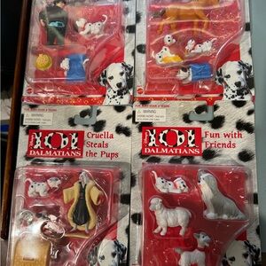 Lot of four 101 Dalmatians Disney Dogs toy packs Mattel